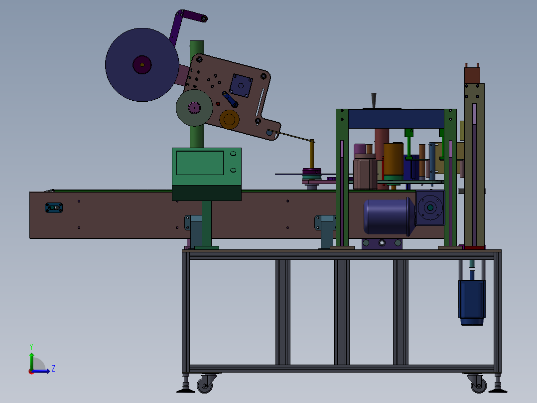 包装标贴机左视图