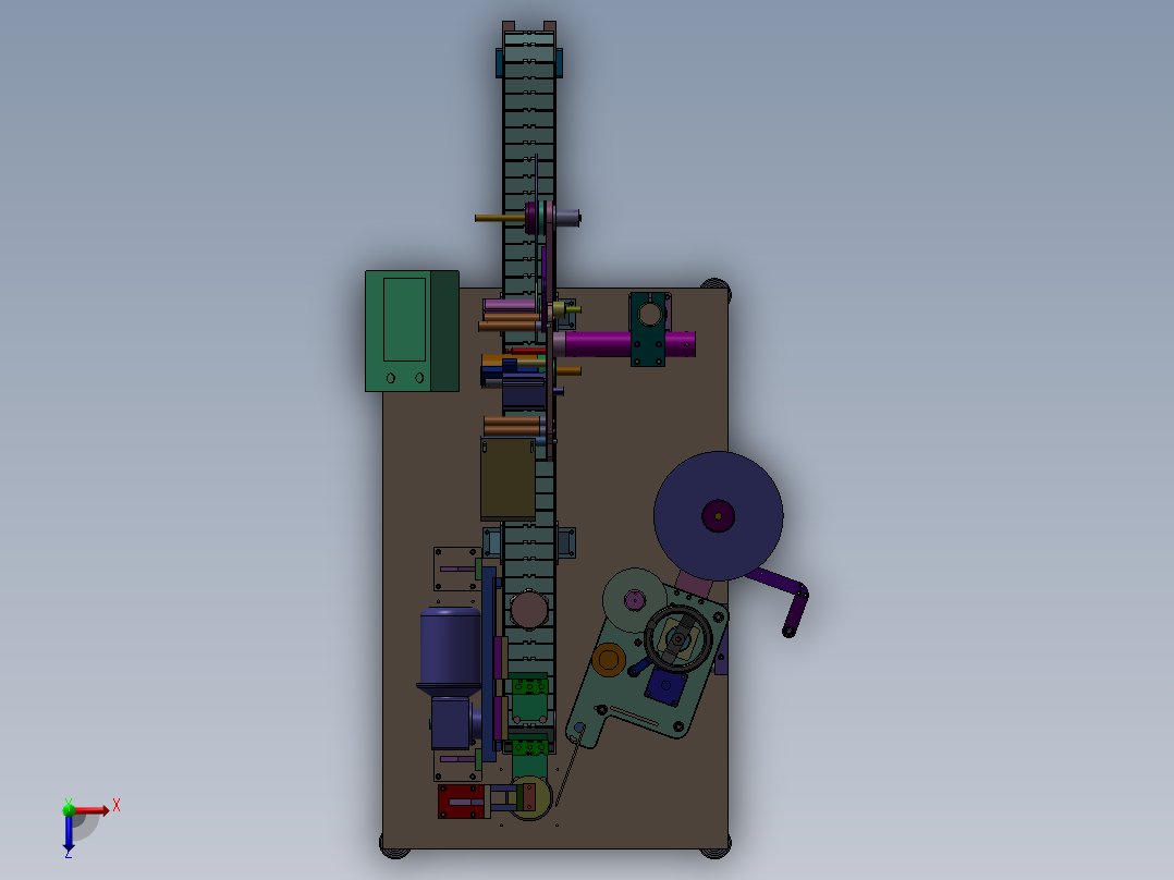 包装标贴机俯视图