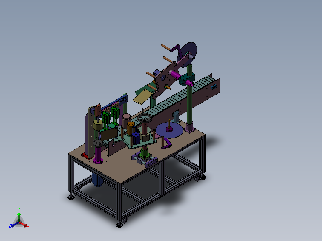 包装标贴机正等轴测图