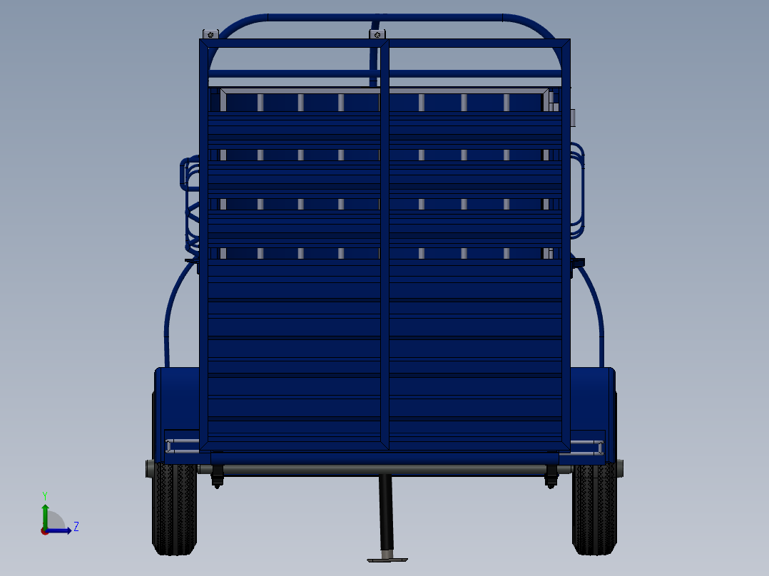 牲畜拖车 14 和 12 英尺左视图
