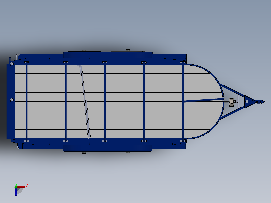 牲畜拖车 14 和 12 英尺俯视图
