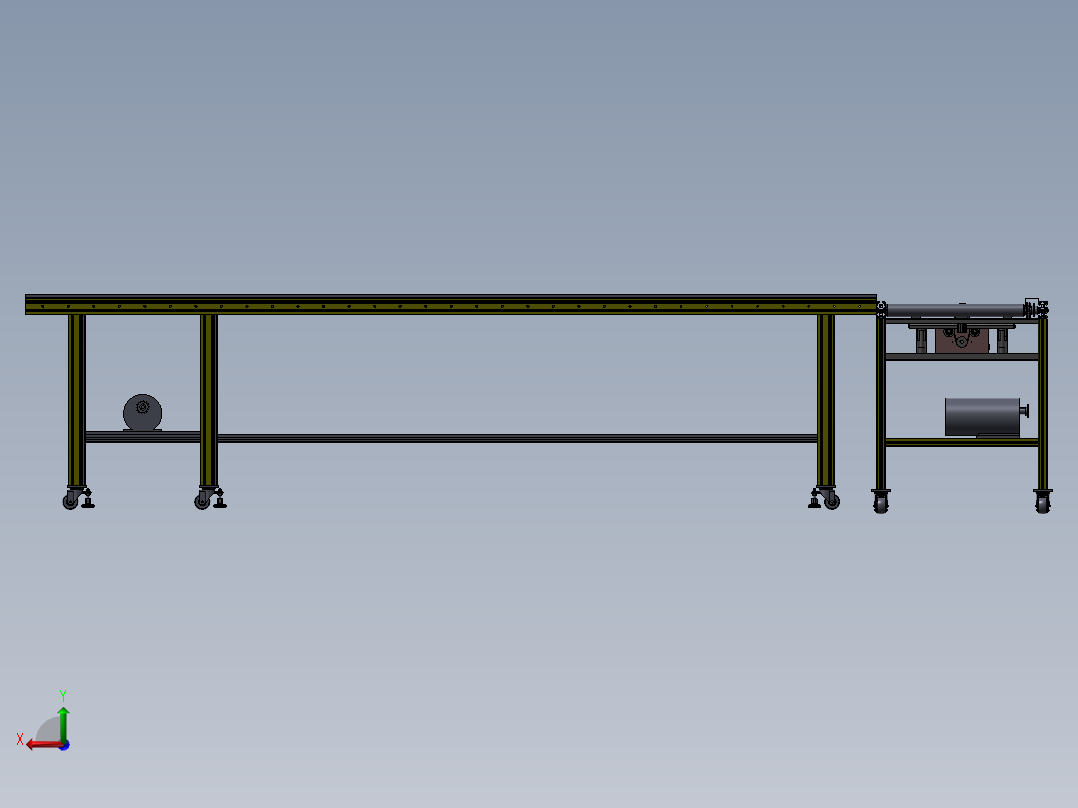 滚筒线体（带阻挡移载机构）后视图