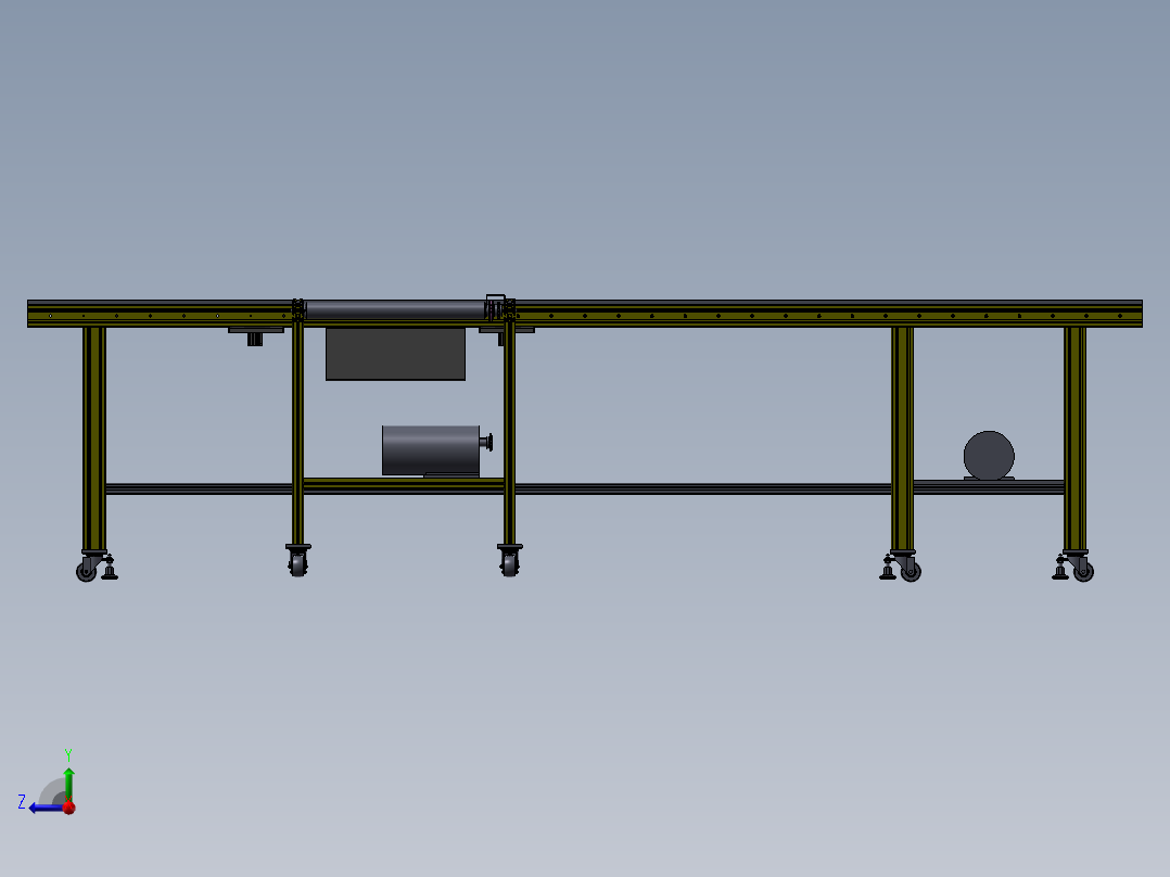 滚筒线体（带阻挡移载机构）右视图