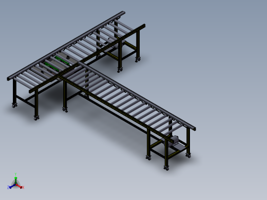 滚筒线体（带阻挡移载机构）正等轴测缩略图