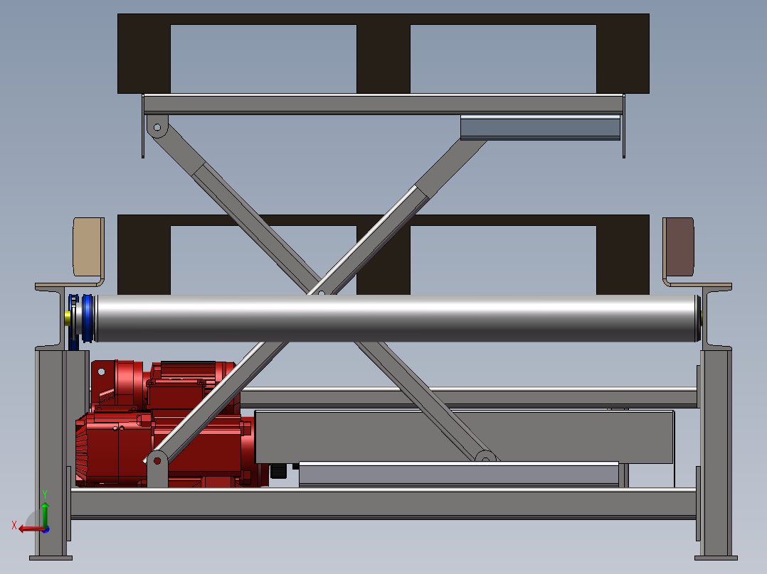 带升降机构的托盘输送机后视图