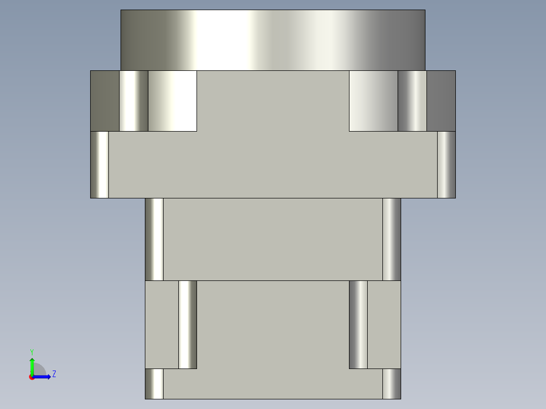 中空旋转平台KFN60-10模型(5-21 22-2 4-M3-31-31)左视图