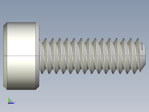 M2 x 0.4mm Thread 6mm LONG SOCKET HEAD CAP SCREW.IGS左视缩略图
