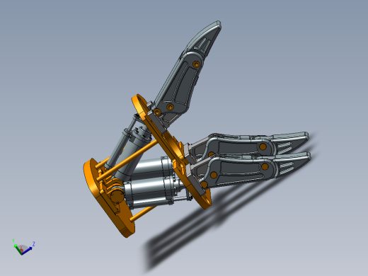 三指机械手夹持器含SW三维+CAD