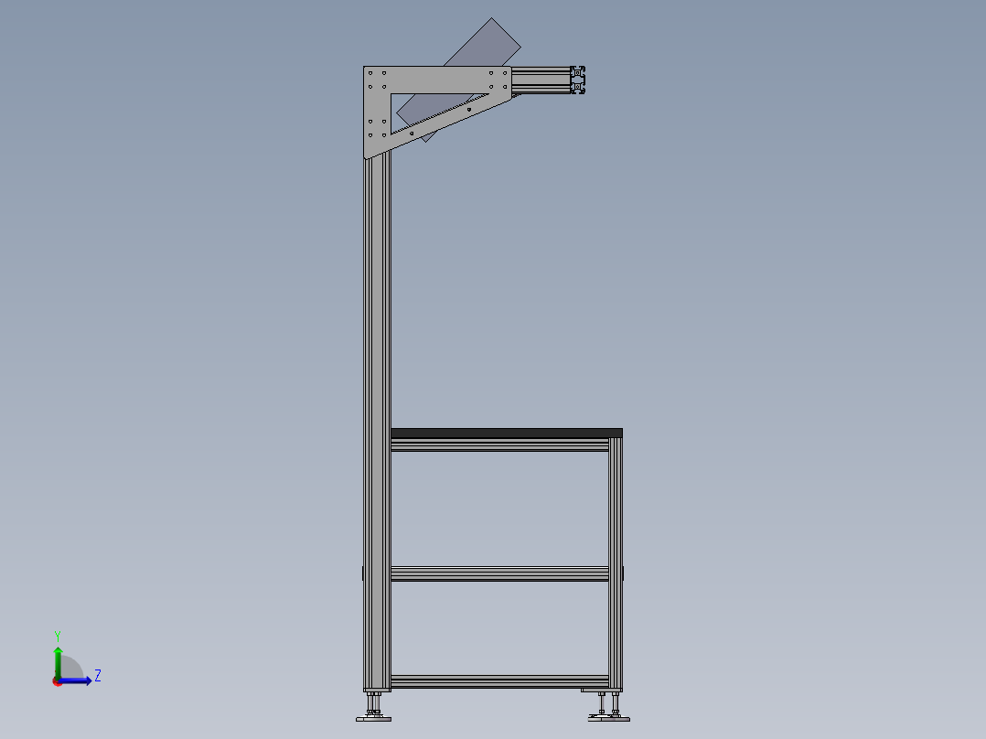 铝型材焊接专用机架sw18可编辑左视图