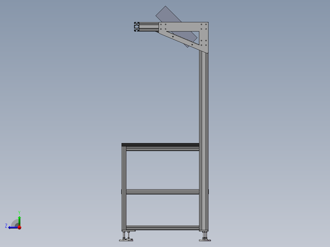 铝型材焊接专用机架sw18可编辑右视图