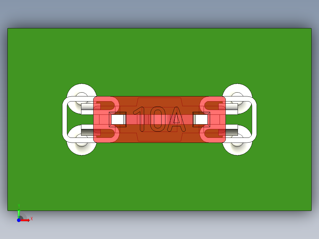 带PCB夹的薄型迷你刀片保险丝前视图