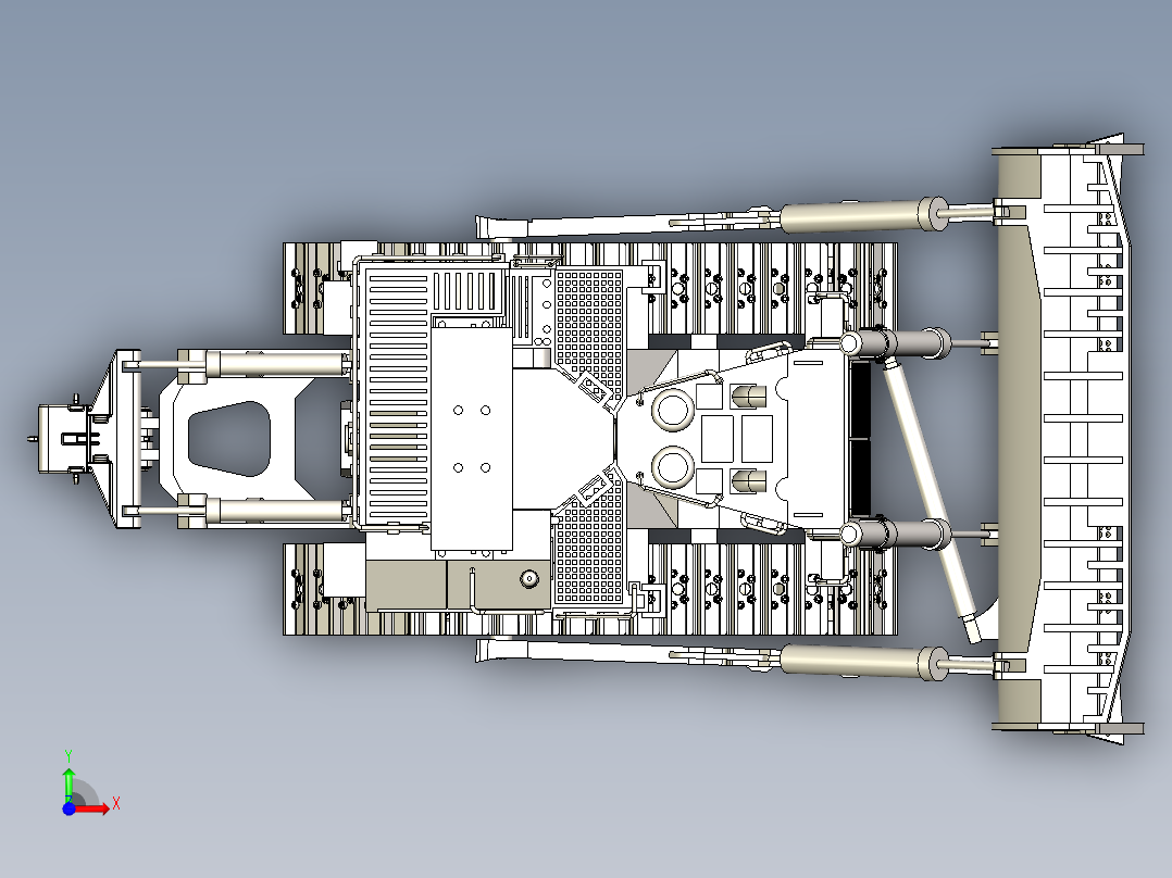 卡特彼勒D11推土机1：10模型前视图