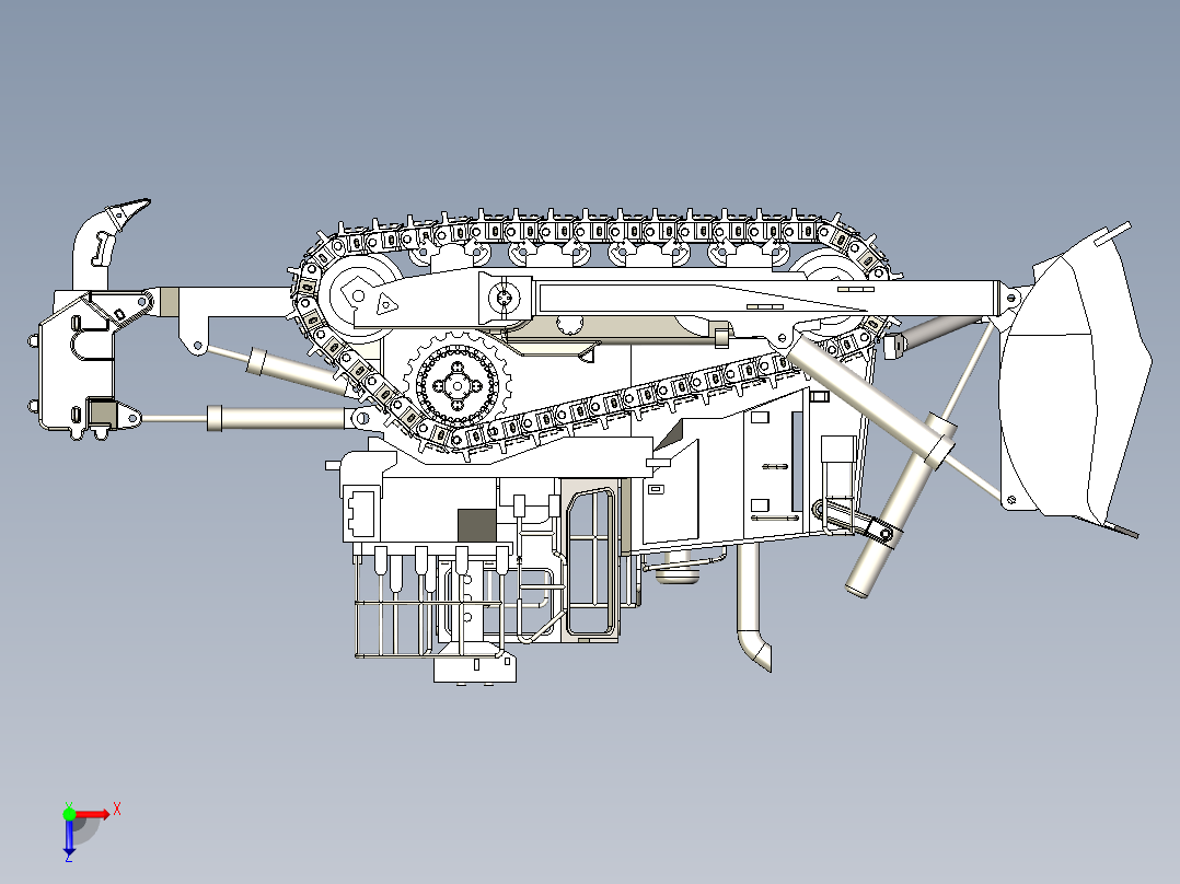 卡特彼勒D11推土机1：10模型俯视图