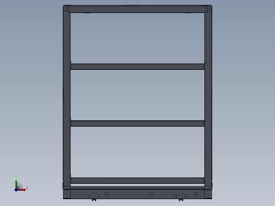 货架、可移动中型货架前视图