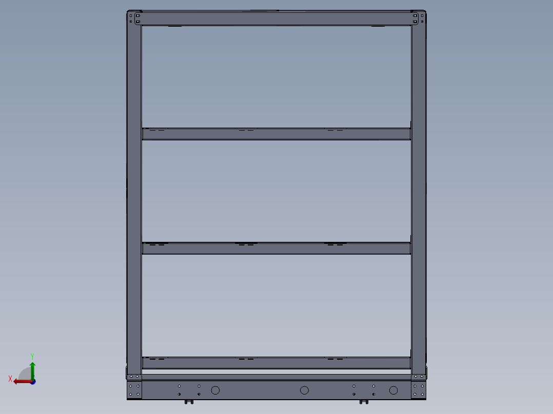 货架、可移动中型货架后视图