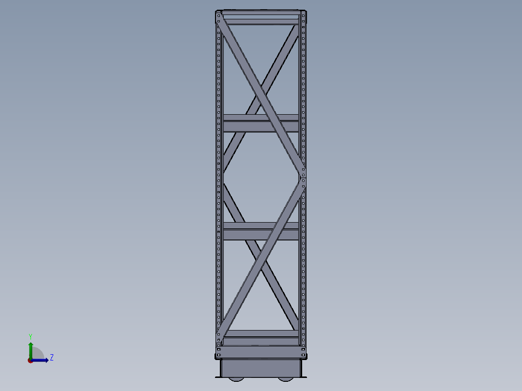 货架、可移动中型货架左视图