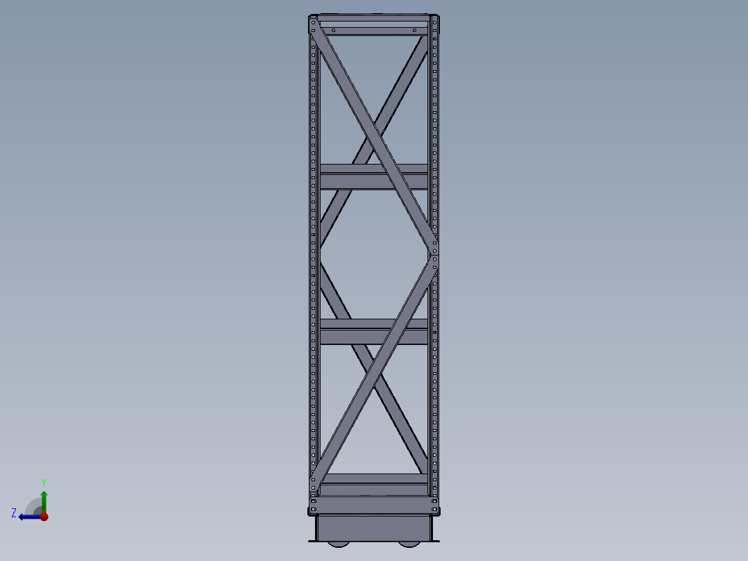 货架、可移动中型货架右视图