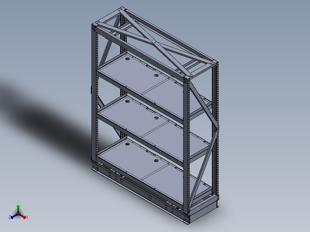 货架、可移动中型货架正等轴测图