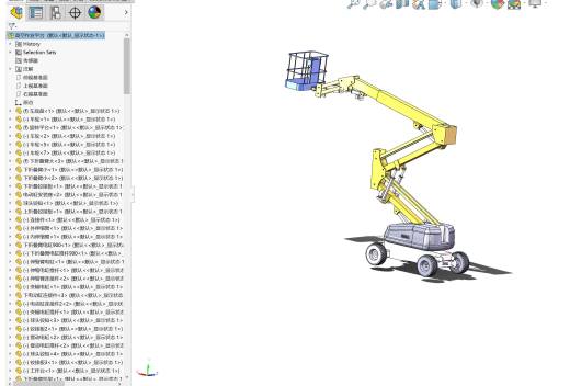 曲臂式高空作业平台举升装置三维SolidWorks+CAD图纸缩略图