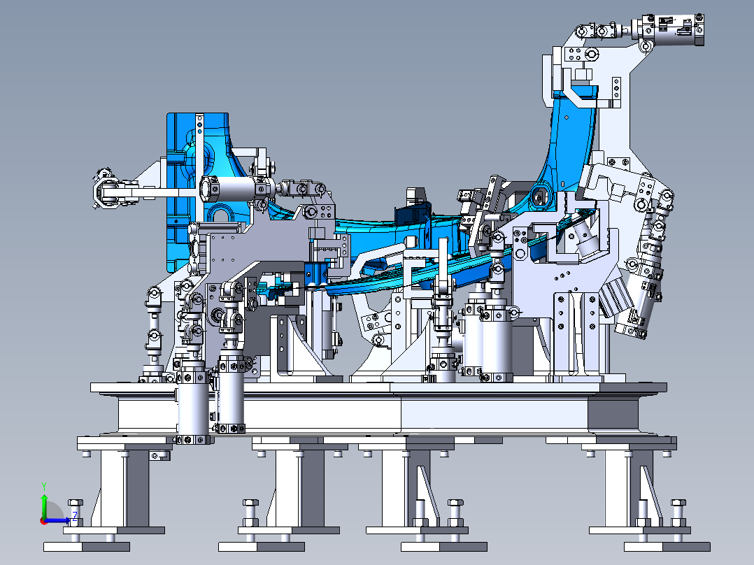 侧板焊接夹具左视图
