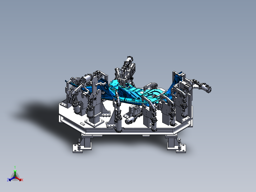 侧板焊接夹具正等轴测图