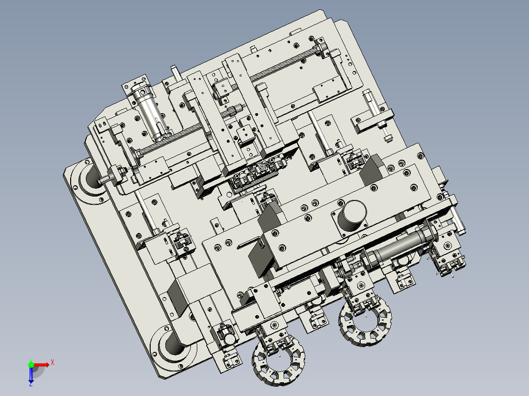 绝缘块定位预压机构俯视图