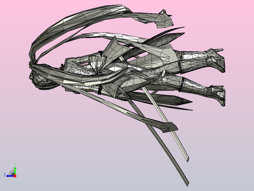 3D打印女战士右视图