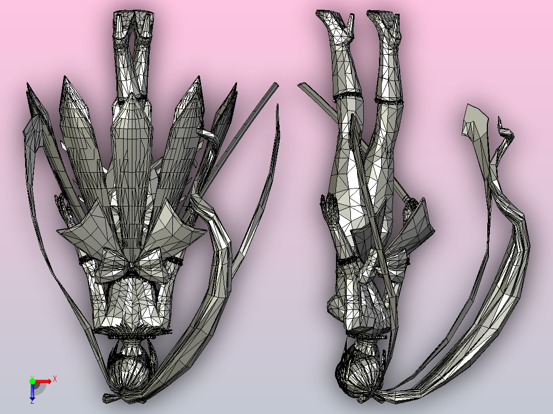 3D打印女战士俯视图