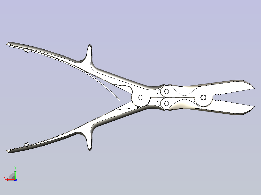 普通骨剪截骨钳3D模型后视图