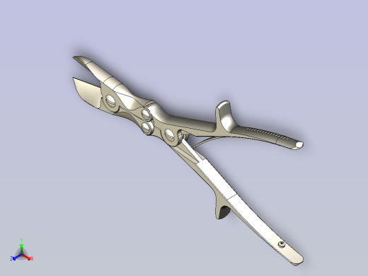 普通骨剪截骨钳3D模型正等轴测缩略图