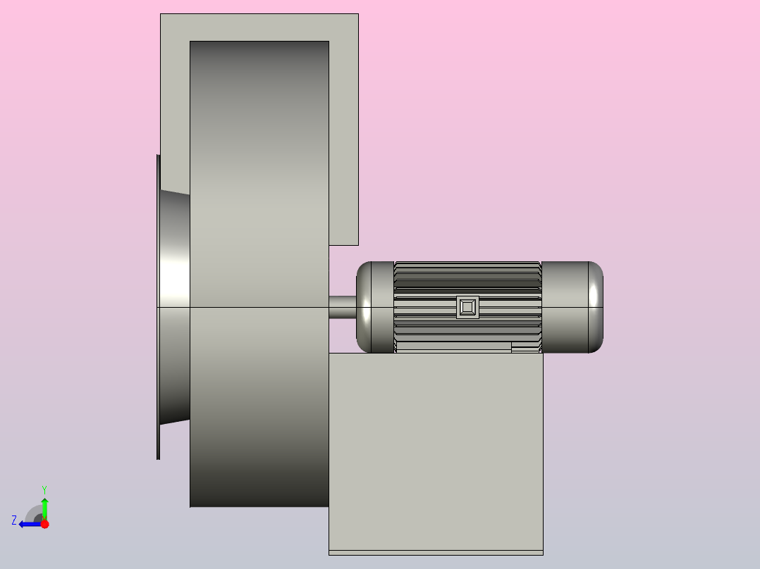CF系列多翼式离心通风机[CF(A)系列-2.5A-0°-左旋-220╱380-0.75]右视图
