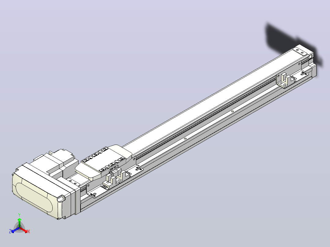 滚珠丝杠直线轴内置导轨TPA-GCR-40-1210C-L350-MR-M10-N3正等轴测图
