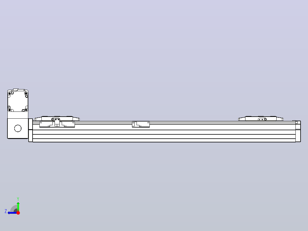 皮带直线轴双滑块型TPA-GCBS-80-P60-L225-LU-M20-N3右视图