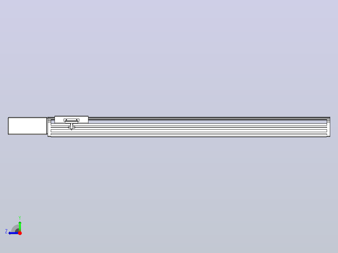 皮带直线轴半封闭可选导轨TPA-HNB-140D-120-L850-MR-Y-P40-N3右视图