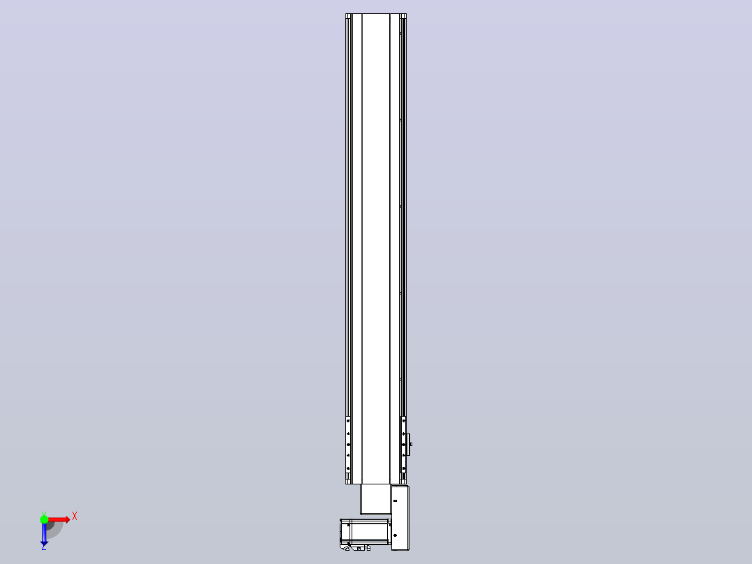 皮带直线轴半封闭可选导轨TPA-HNB-140D-120-L850-MR-Y-P40-N3俯视图