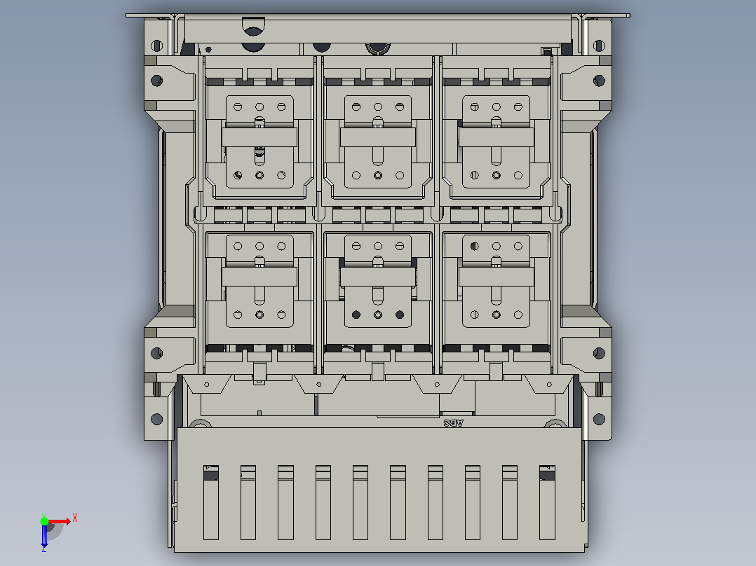 NA1-2000X-800～1600 3P抽屉万能式断路器三维模型202202俯视图