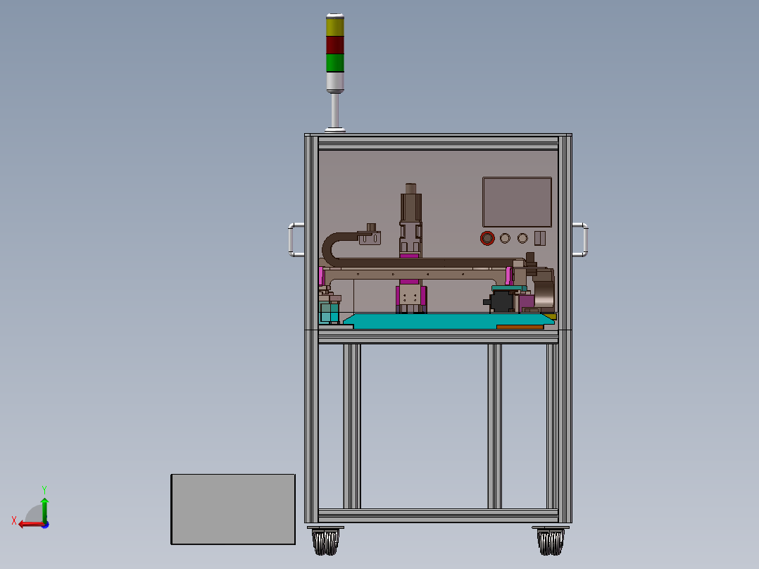 手机电池测试生产线后视图