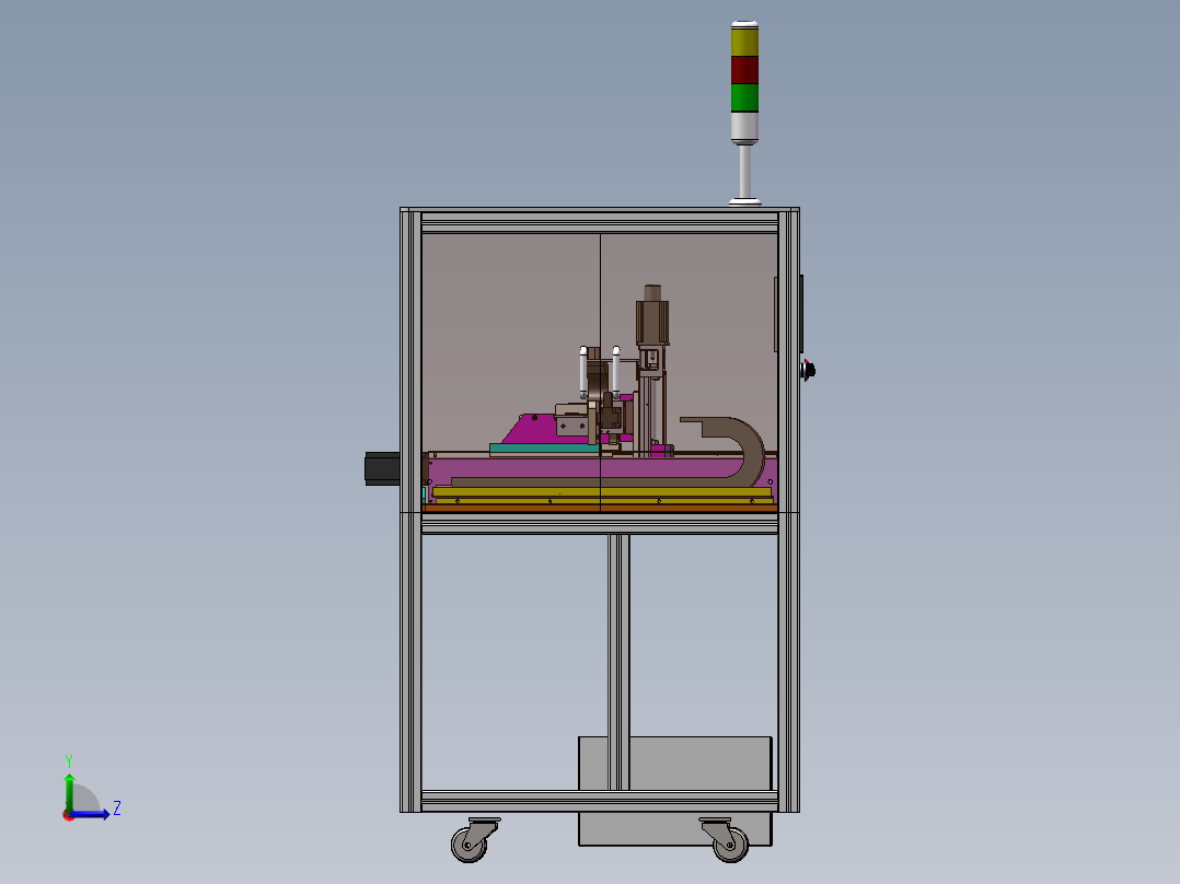 手机电池测试生产线左视图