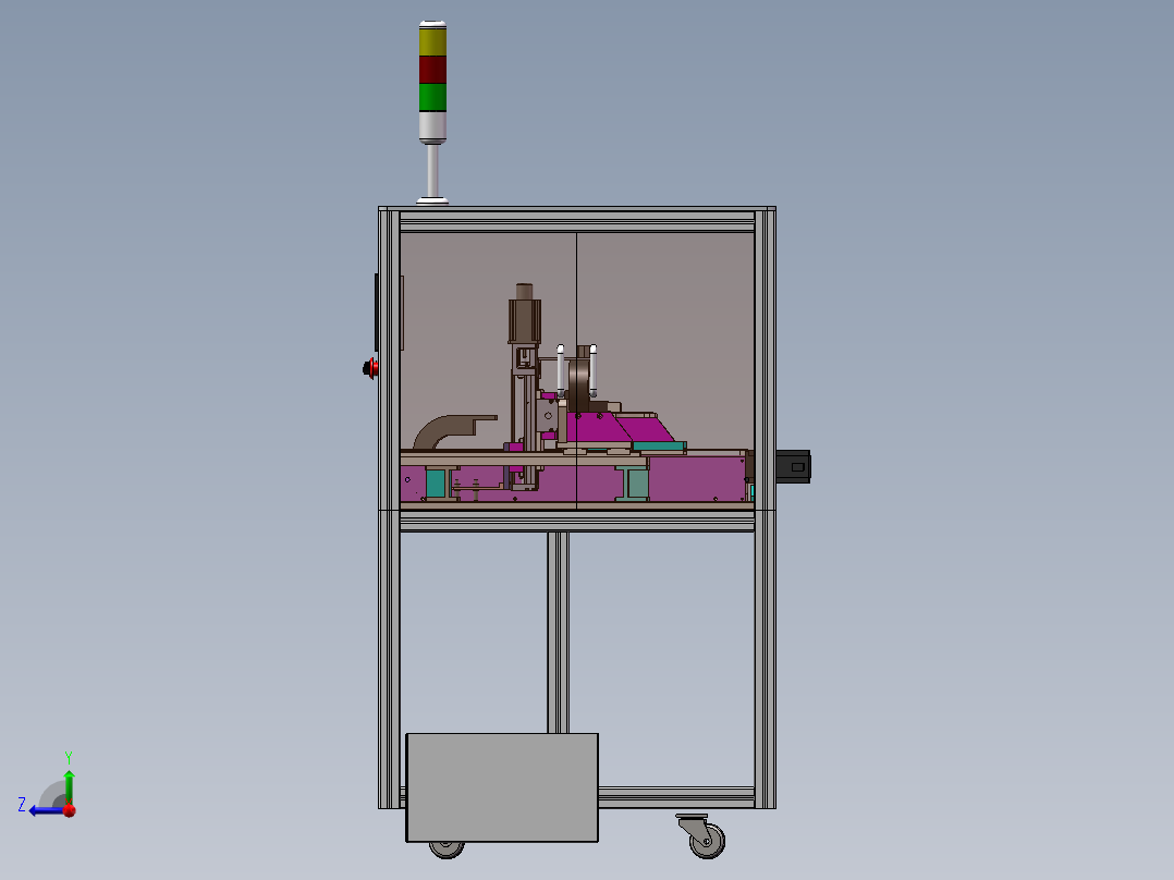 手机电池测试生产线右视图