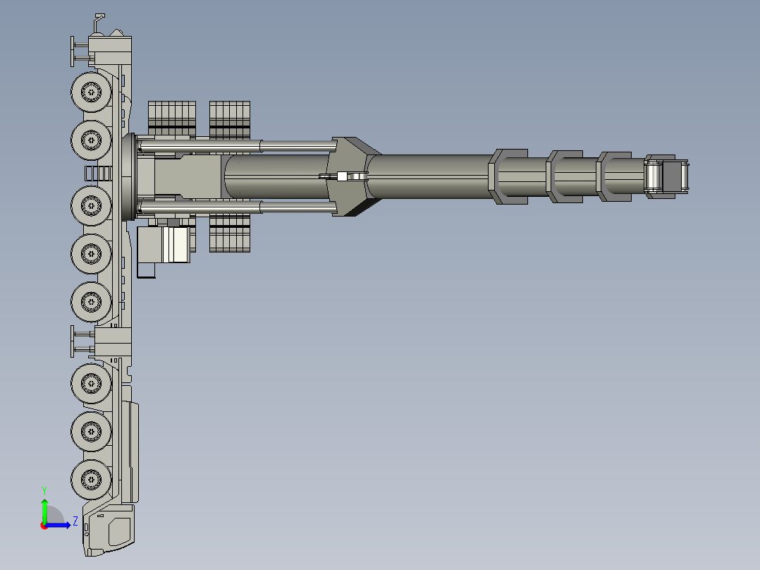 简易利勃海尔Liebherr ltm1500塔吊左视图