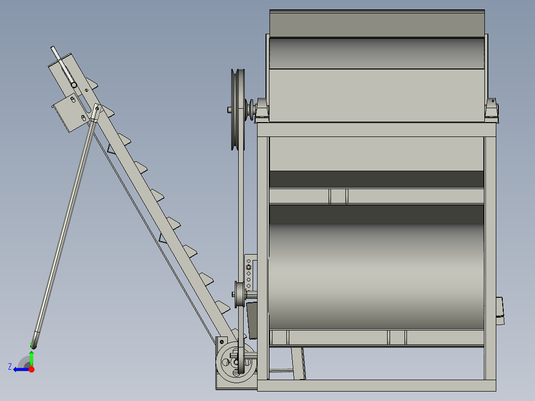 花生摘果机3D模型右视图