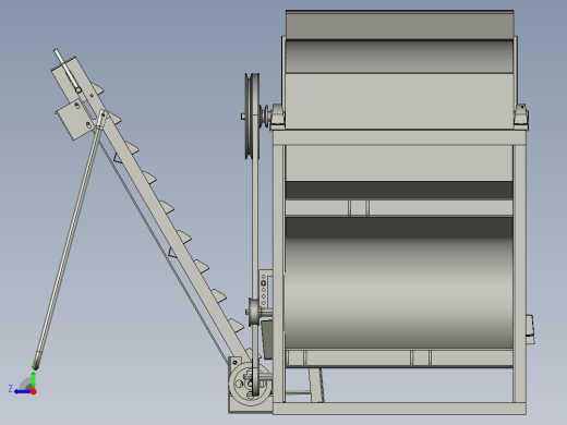 花生摘果机3D模型右视缩略图