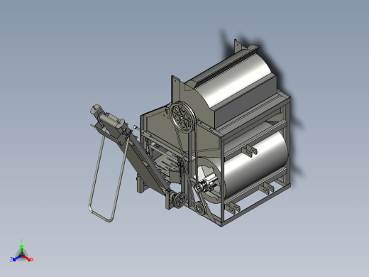 花生摘果机3D模型正等轴测缩略图