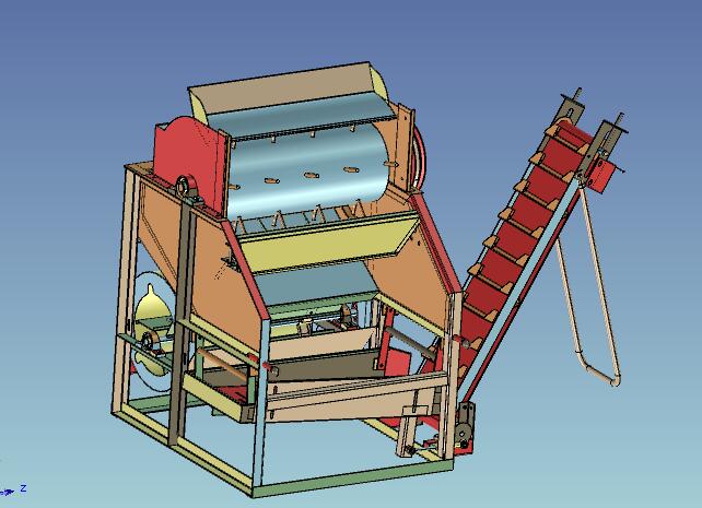 花生摘果机3D模型
