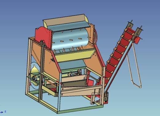花生摘果机3D模型缩略图