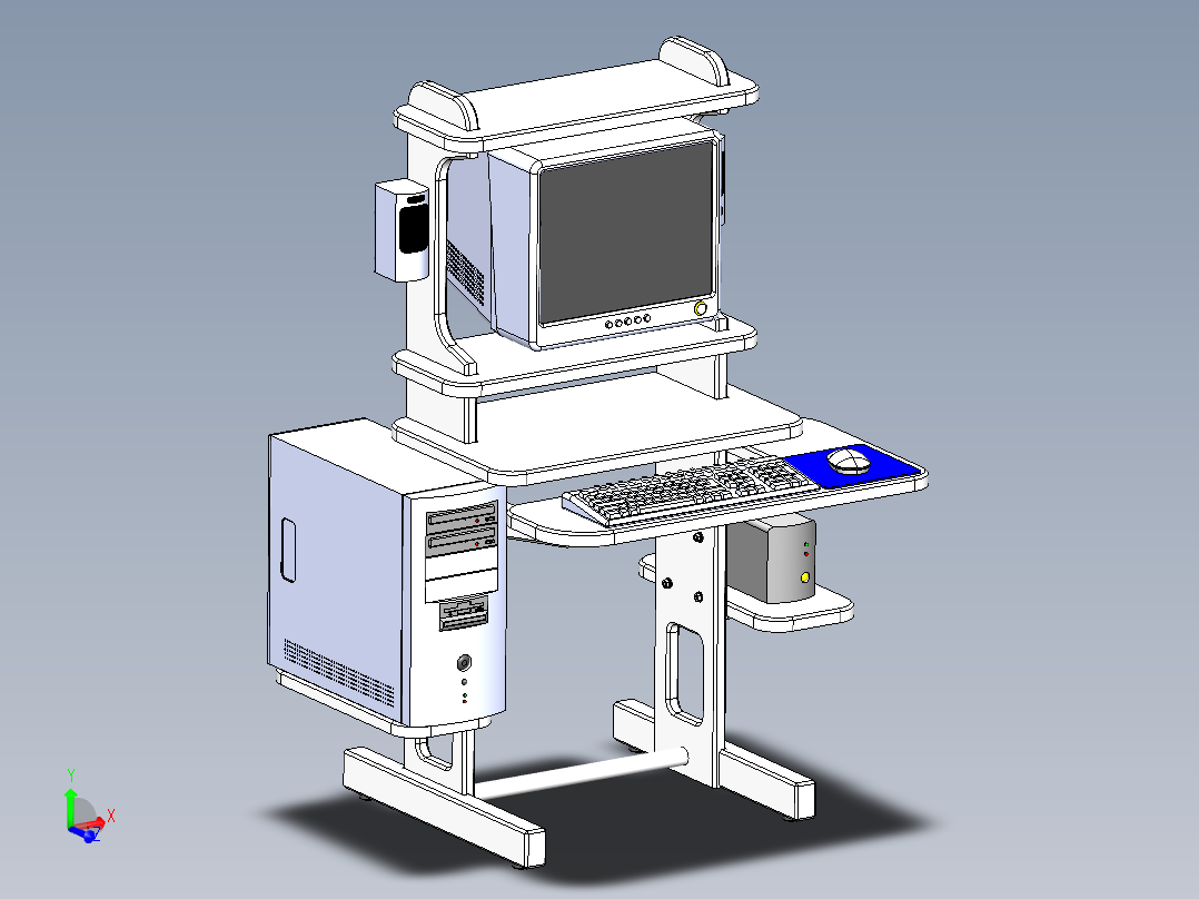 solidworks 电脑桌设计图