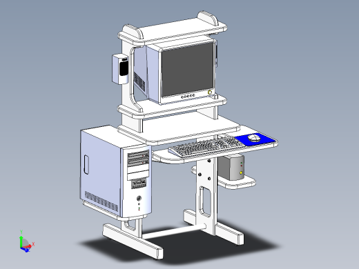 solidworks 电脑桌设计图