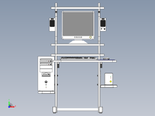 solidworks 电脑桌设计图前视缩略图