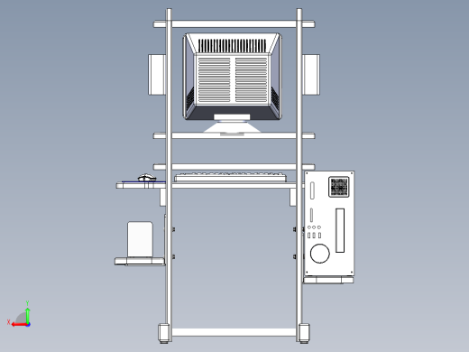 solidworks 电脑桌设计图后视缩略图