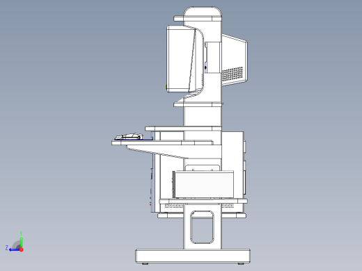 solidworks 电脑桌设计图右视缩略图